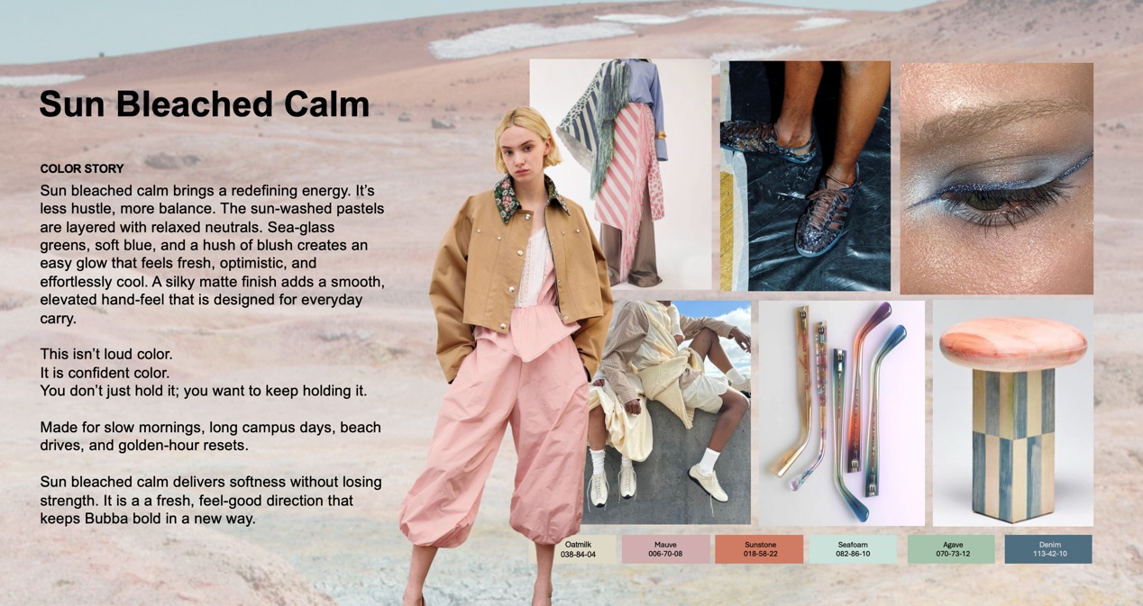 CMF mood board — Sun Bleached Calm colour direction
